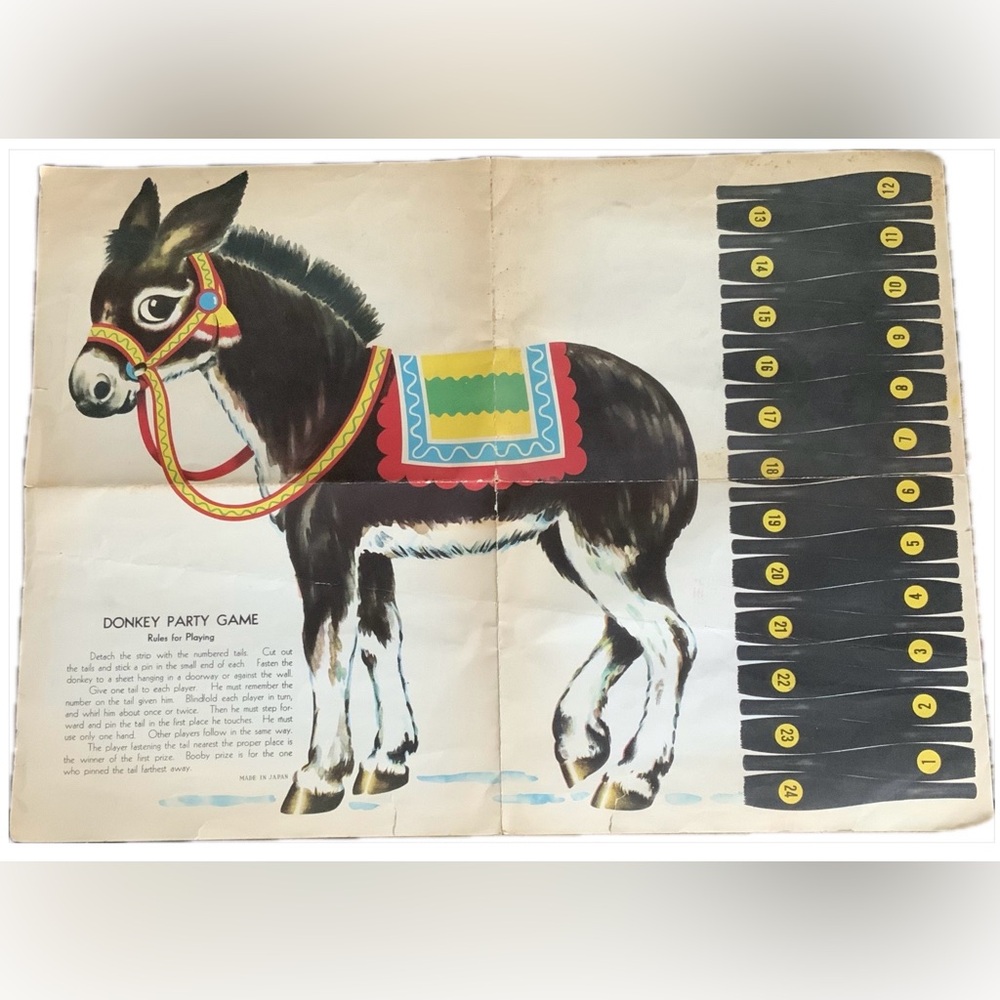 Vintage Pin the Tail on the Donkey Game